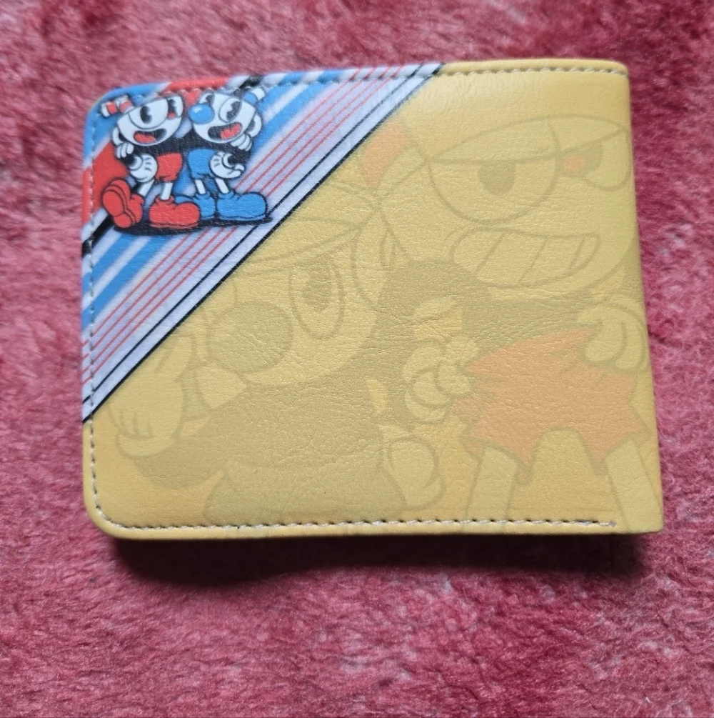 New cup head anime manga leather wallet